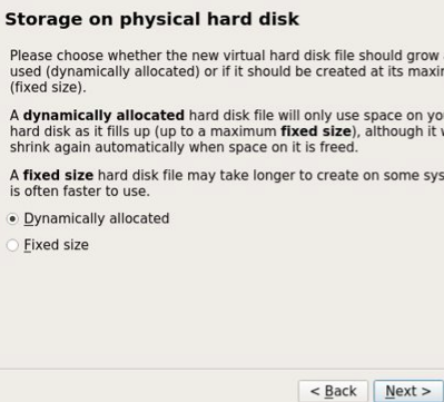 Storagem on hard disk