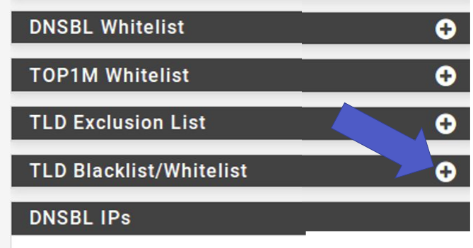 Click TLD Blacklist/Whitelist pfBlockerNG