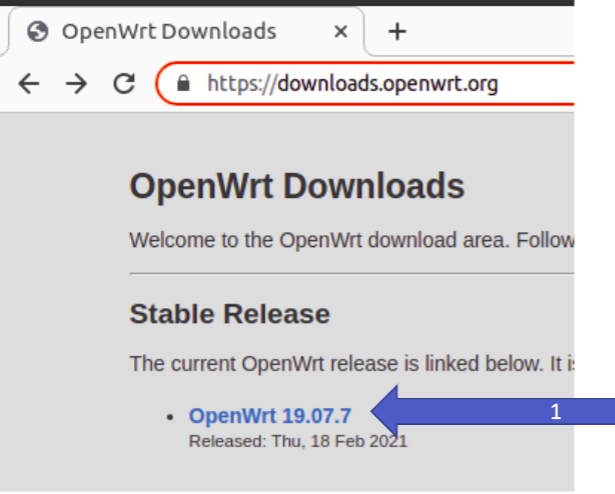 página de download do openwrt