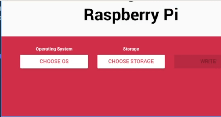 Selecione o SO do raspberry pi e local