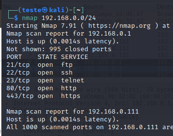 nmap 192.168.0.0/24 