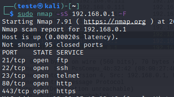 nmap -F