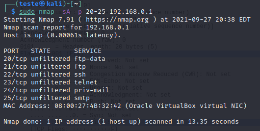 nmap scan tcp ack