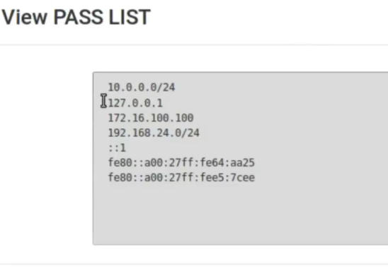 View pass list