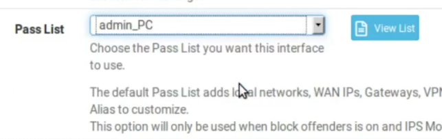 Select admin_PC to Pass List