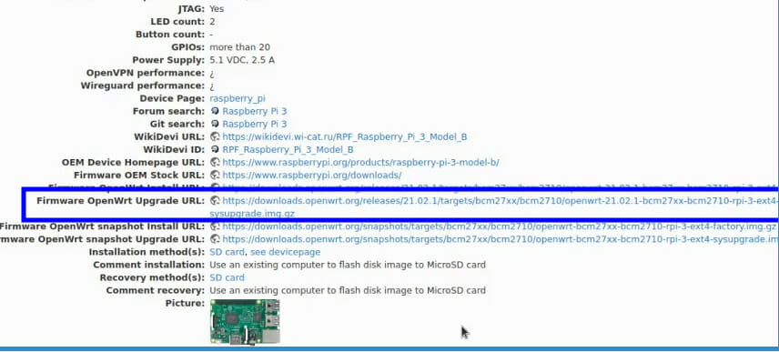 Select firmware openwrt Upgrade