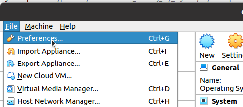 Virtualbox Preferences